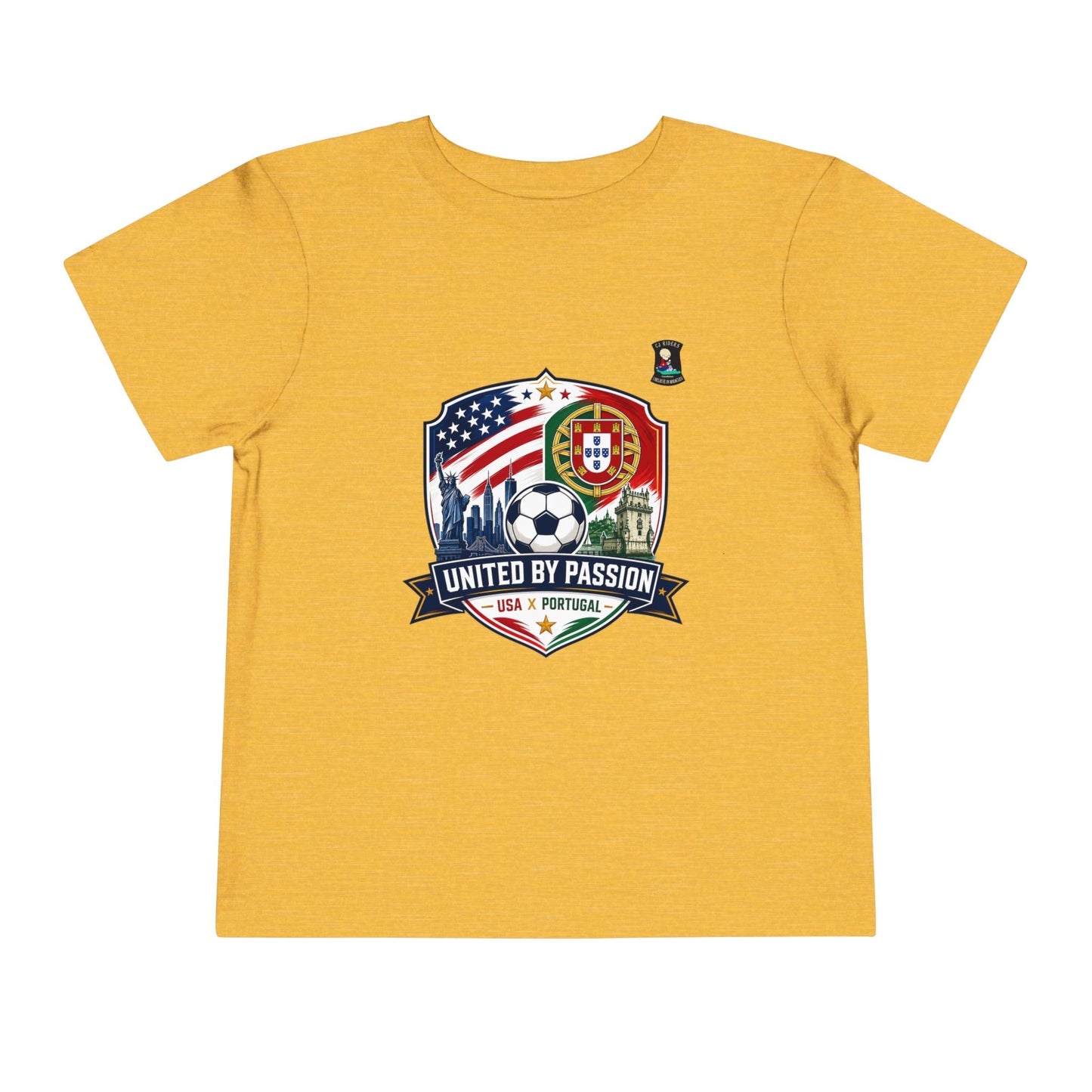 Toddler Tee - "United by Passion" USA & Portugal Flag Crest