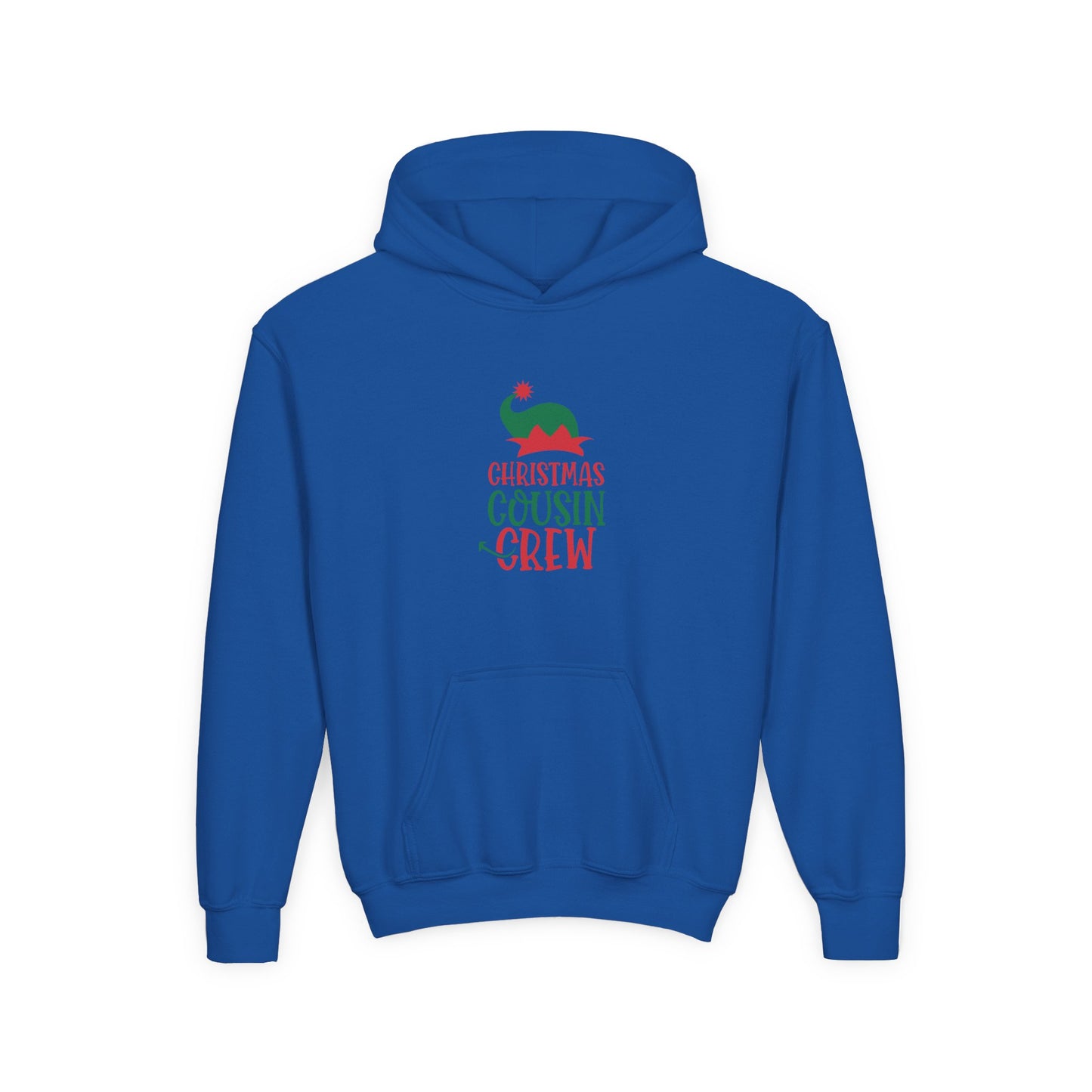 Youth Unisex Hoodie — "Christmas Cousin Crew" Holiday Elf Sweatshirt