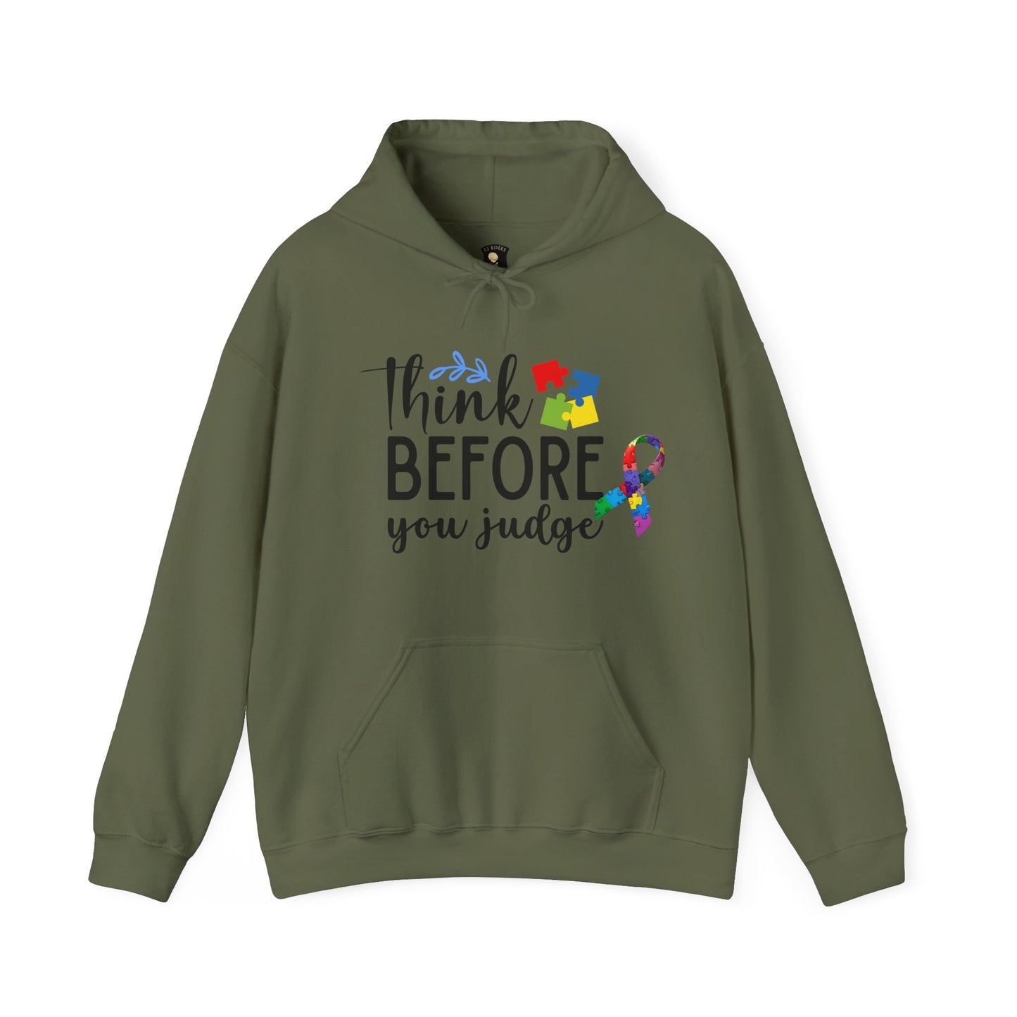 Awareness Ribbon Hooded Sweatshirt - Think Before You Judge