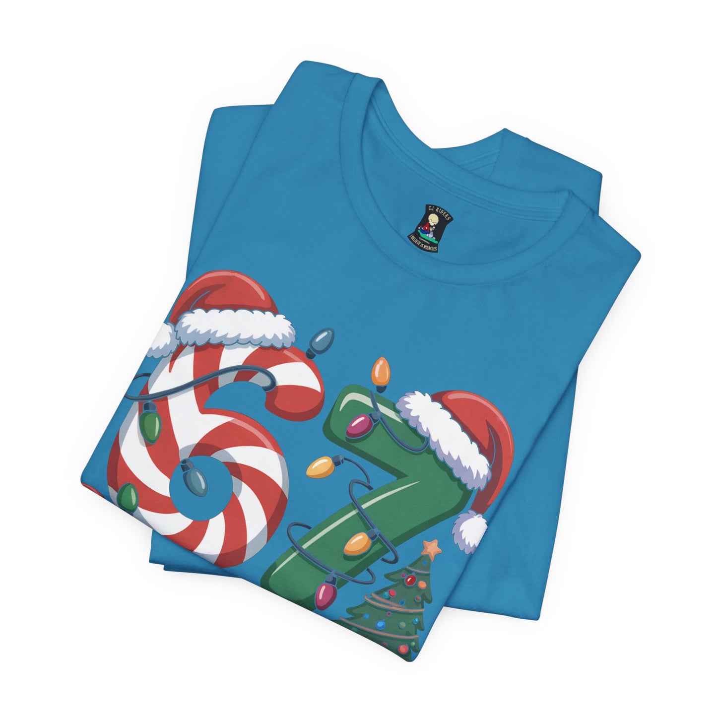 Christmas 67 Squad Unisex Tee — Holiday Candy Cane & Tree Graphic Shirt