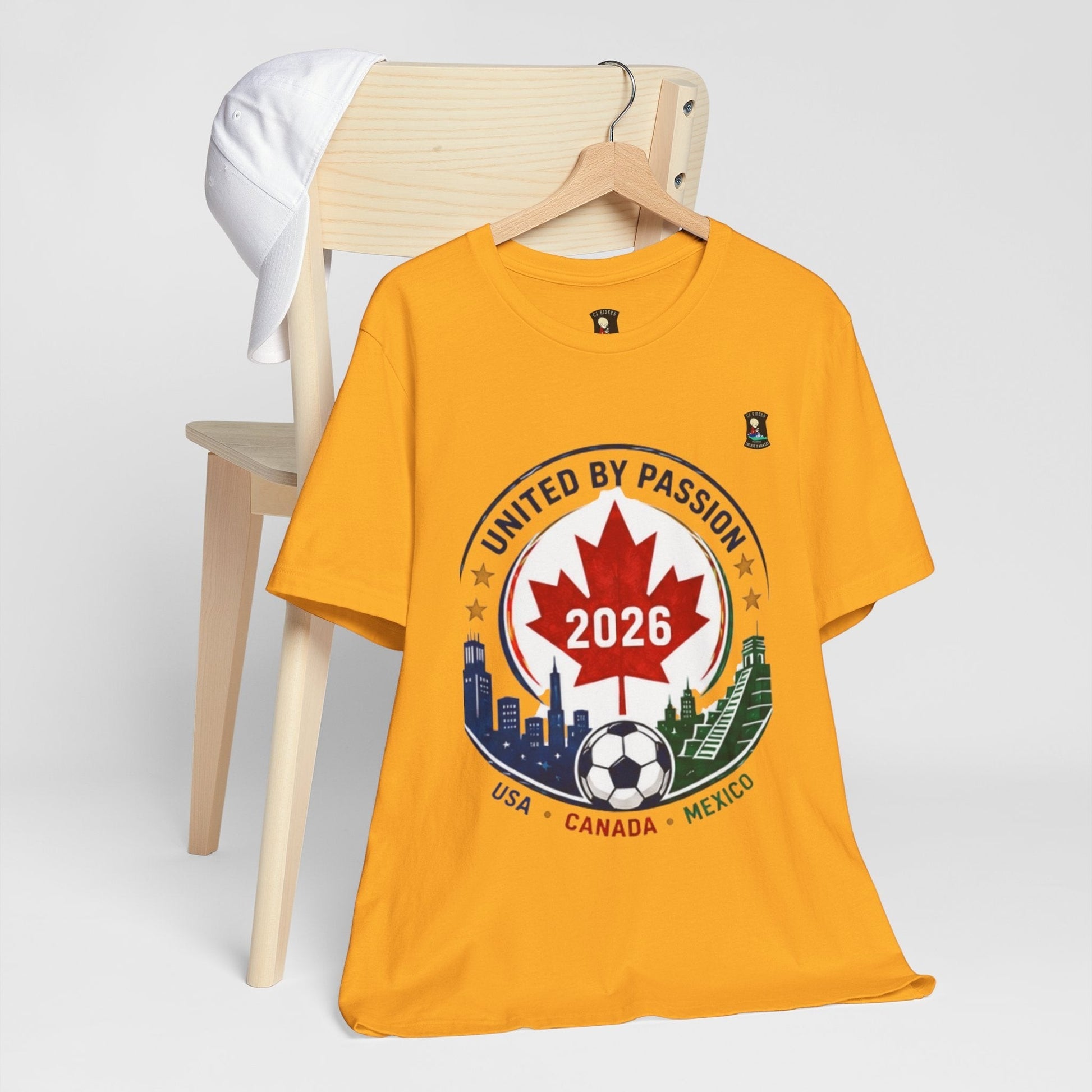 CJ Riders Foundation Store yellow 100% cotton t-shirt with