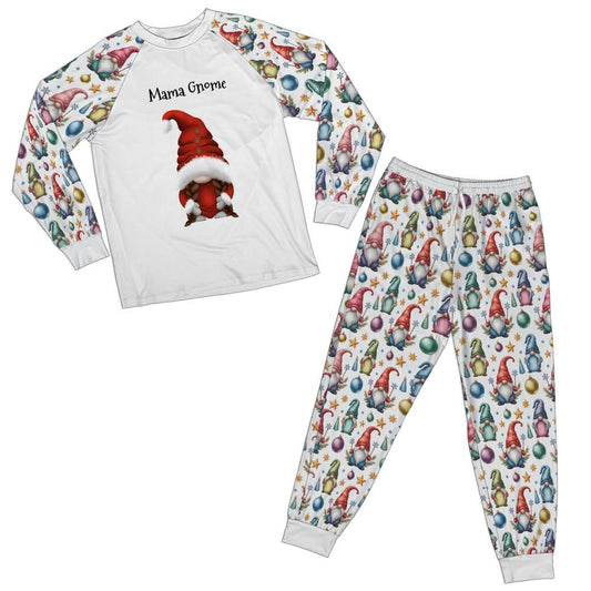 "Mama Gnome" Cozy All-Over Print Adult Raglan Pajama Set