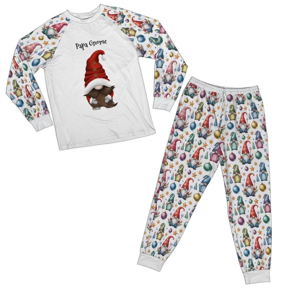 "Papa Gnome" Embrace Ultimate Comfort: Cozy All-over Print Raglan Pajamas Set